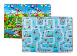 Дитячий двосторонній килимок Веселка5/Дороги76/  200x180x1 см 